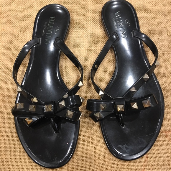 Valentino Shoes - Black Valentino Flip Flops